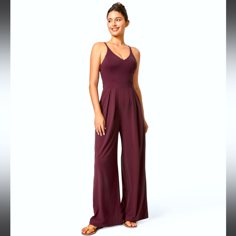 Halara Large Tall Breezeful™ Backless Pocket Wide Leg Jumpsuit